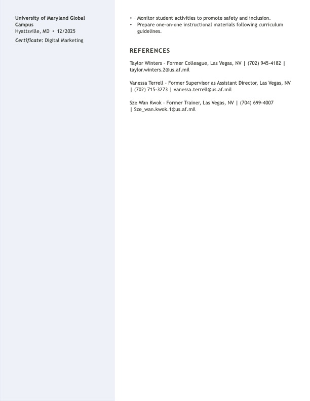 Resume part 2